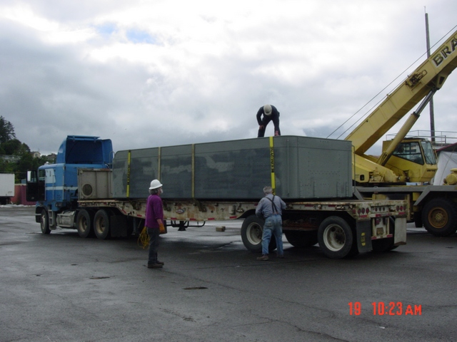 Water tank goes off for a new paint job.