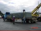 Water tank goes off for a new paint job.